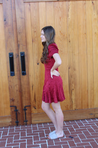 Burgundy Leopard Dress