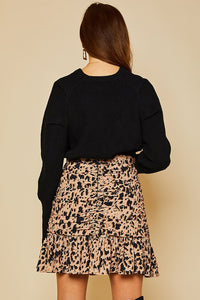 Leopard Ruched Skirt