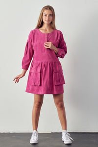 Pink Corduroy Dress