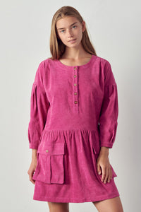 Pink Corduroy Dress