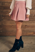 Load image into Gallery viewer, Pink Corduroy Button Skirt

