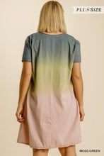Load image into Gallery viewer, Ombre Moss Green Curvy Dress
